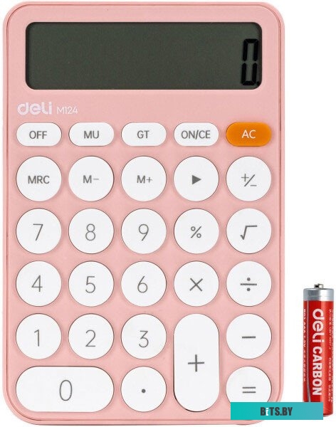Калькулятор настольный Deli EM124PINK