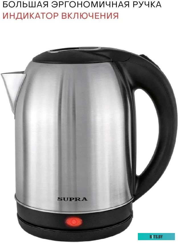 KES-1823 Чайник электрический Supra KES-1823 1.8л. 1500Вт серебристый/черный (корпус: нержавеющая сталь)