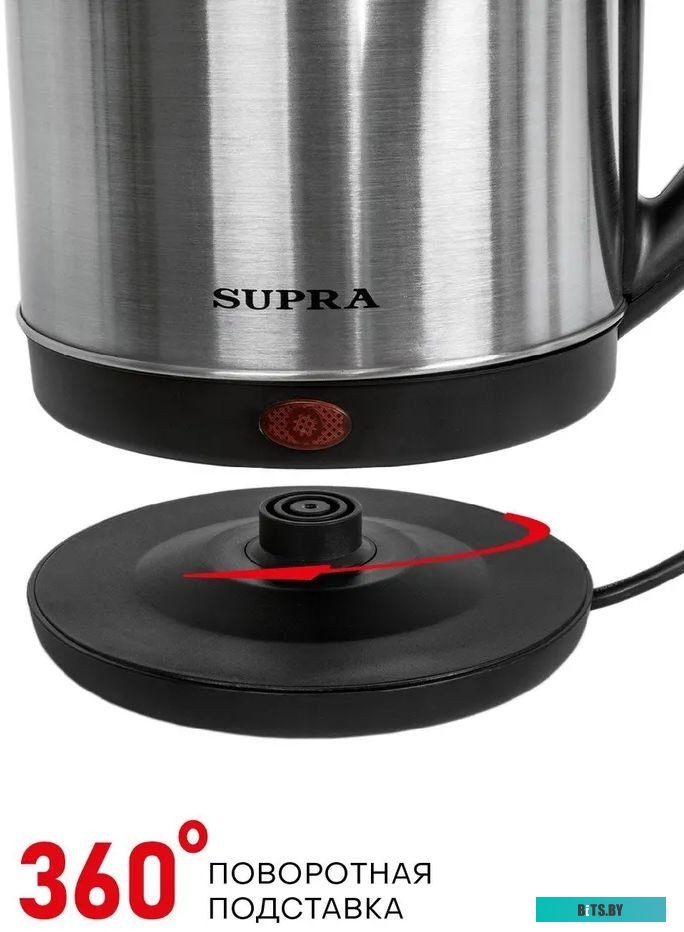 KES-1823 Чайник электрический Supra KES-1823 1.8л. 1500Вт серебристый/черный (корпус: нержавеющая сталь)