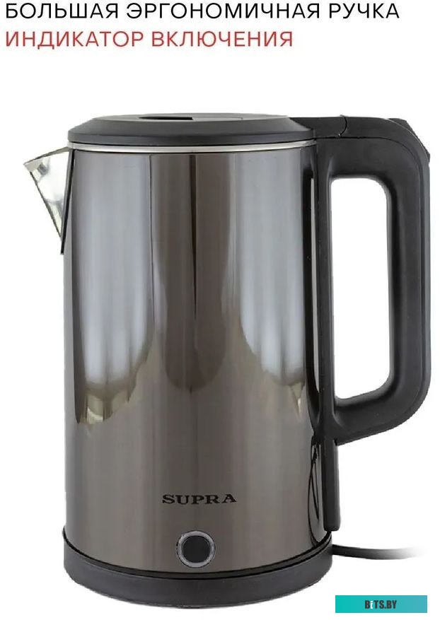 KES-1826 Чайник электрический Supra KES-1826 1.8л. 1500Вт коричневый (корпус: нержавеющая сталь)