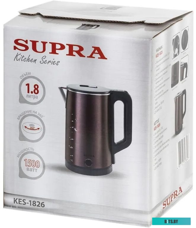 KES-1826 Чайник электрический Supra KES-1826 1.8л. 1500Вт коричневый (корпус: нержавеющая сталь)