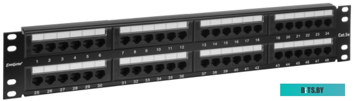 Патч-панель Hyperline PP3-19-48-8P8C-C5E-110D 19" 2U 48xRJ45 кат.5e UTP