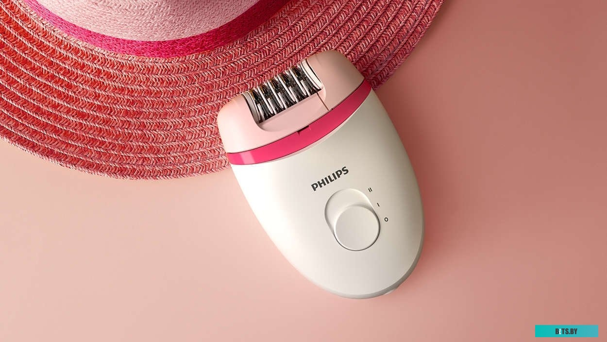 BRE235/00 Эпилятор Philips BRE235/00 скор.:2 насад.:1 от электр.сети белый/розовый