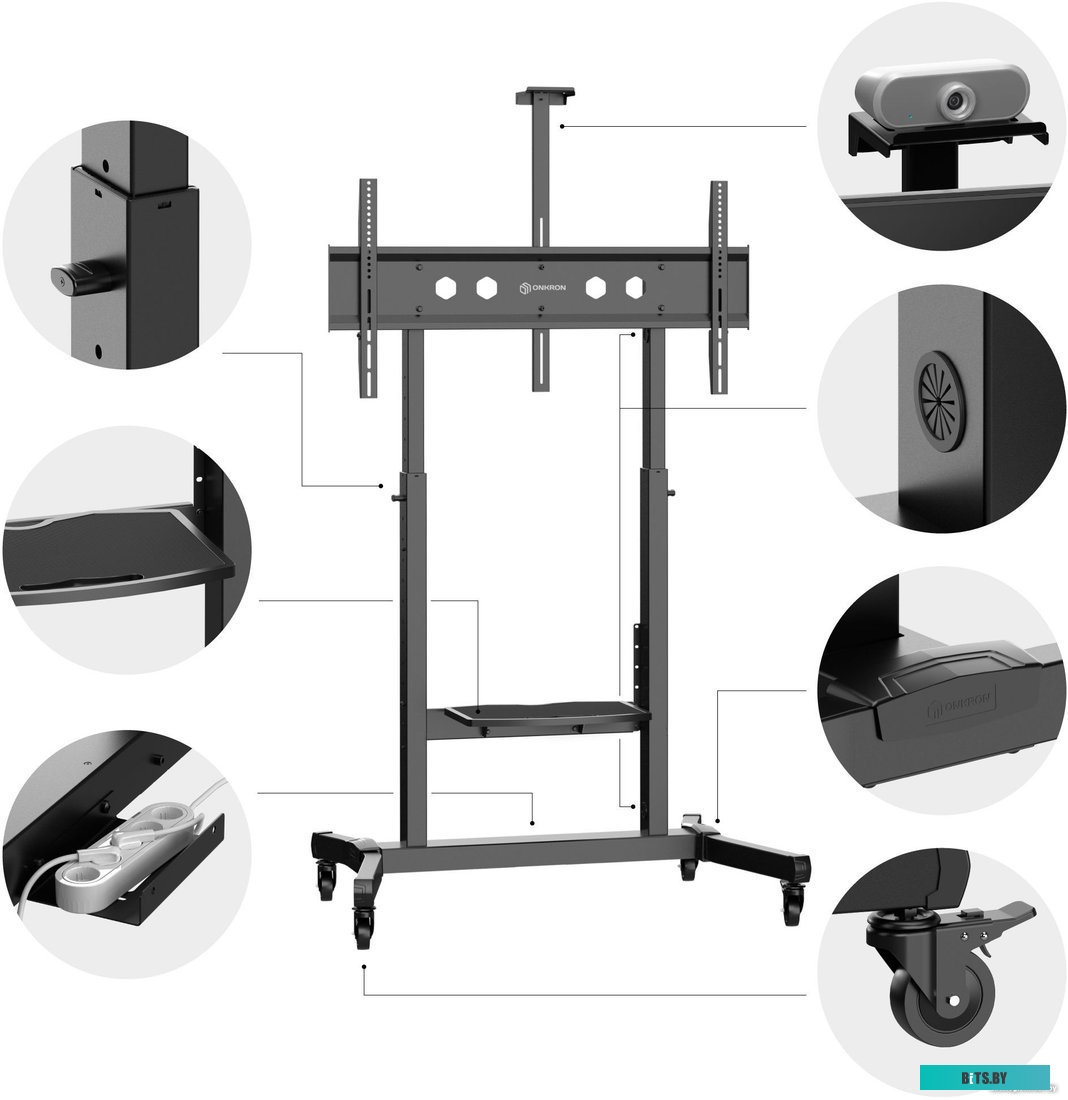 Стойка для телевизора Onkron TS1991E-B черный 50"-100" макс.120кг напольный наклон