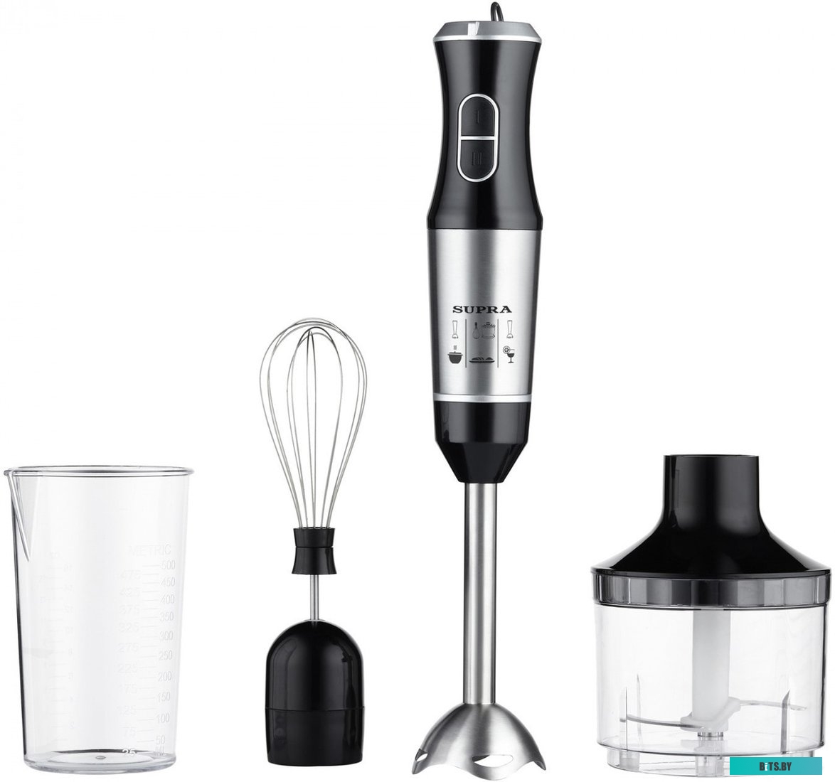 HBS-798 Блендер погружной Supra HBS-798 800Вт черный/серебристый