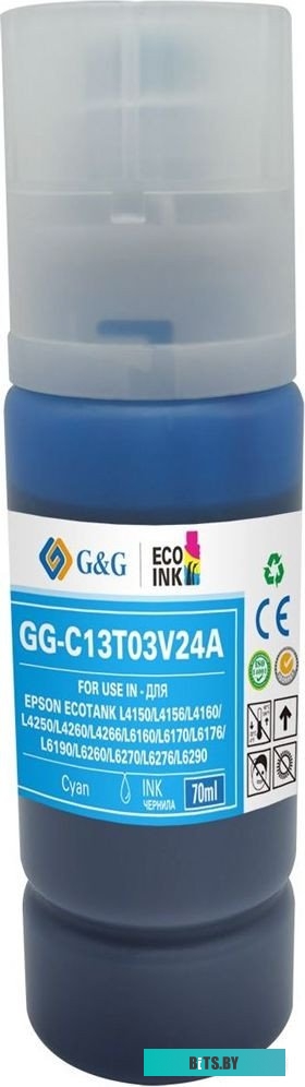 Чернила G&G GG-C13T03V24A 101C голубой70мл для Epson L4150/L4160/L6160/L6170