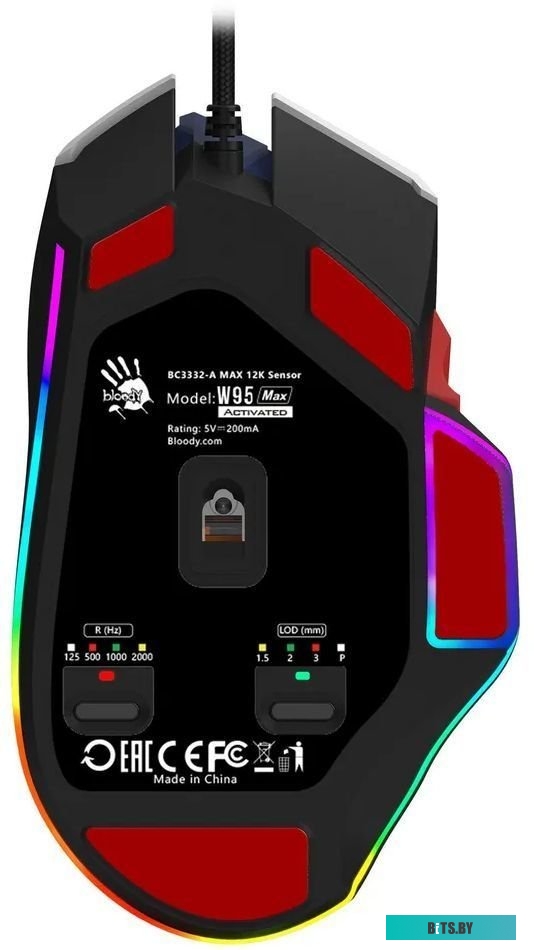 W95 MAX SPORTS NAVY Мышь A4Tech Bloody W95 Max Sports синий/белый оптическая (12000dpi) USB (10but)