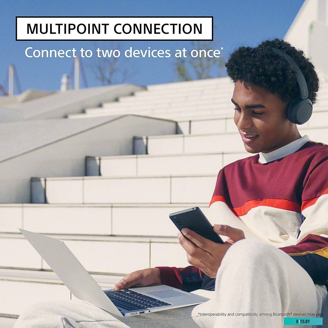 WH-CH520/L Наушники накладные Sony WH-CH520 синий беспроводные bluetooth оголовье (WH-CH520/L)