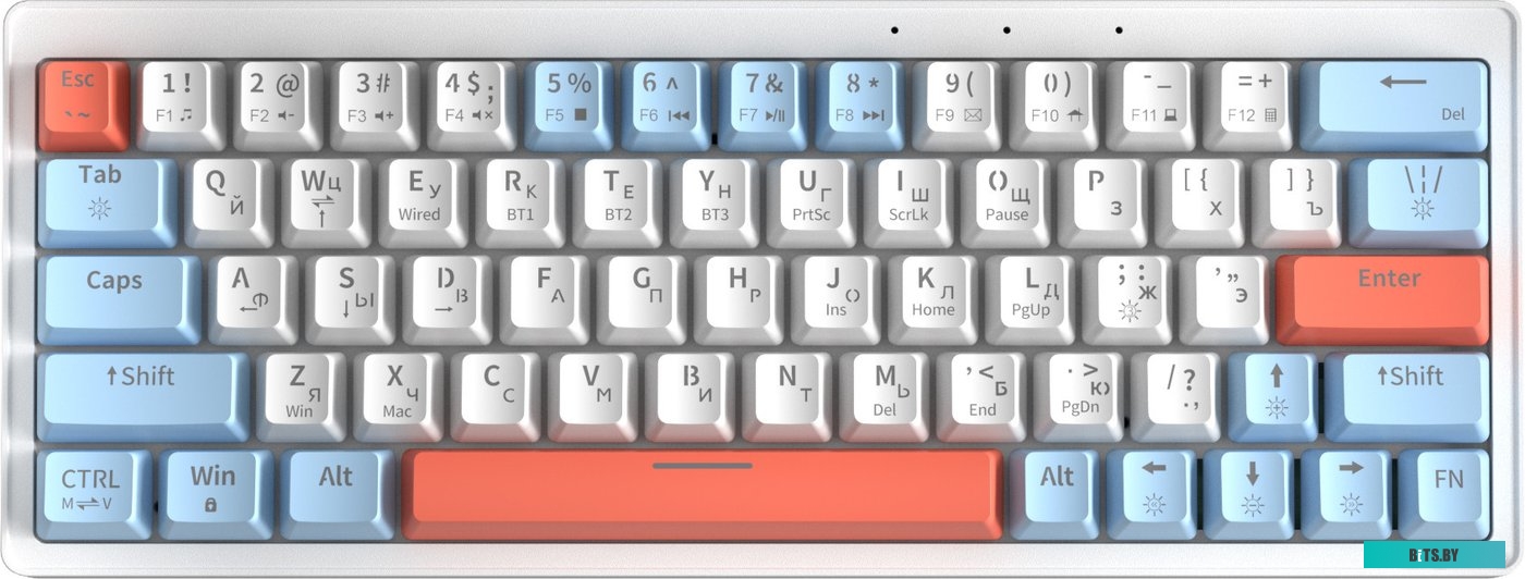 Клавиатура Cyberlynx ZA63 Pro White Blue Orange (TNT Yellow)