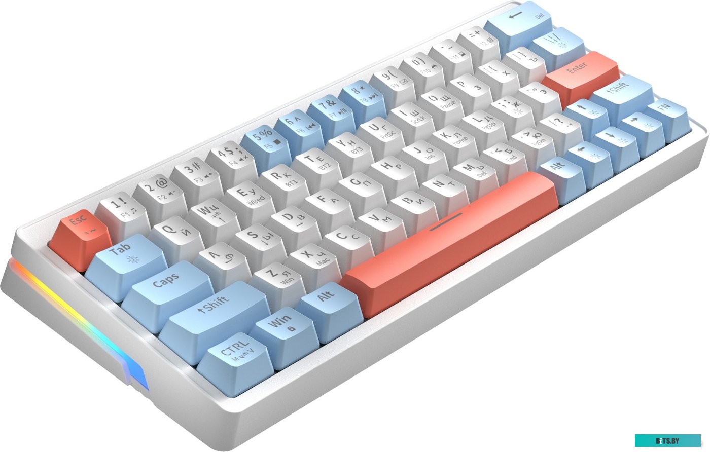 Клавиатура Cyberlynx ZA63 Pro White Blue Orange (TNT Yellow)