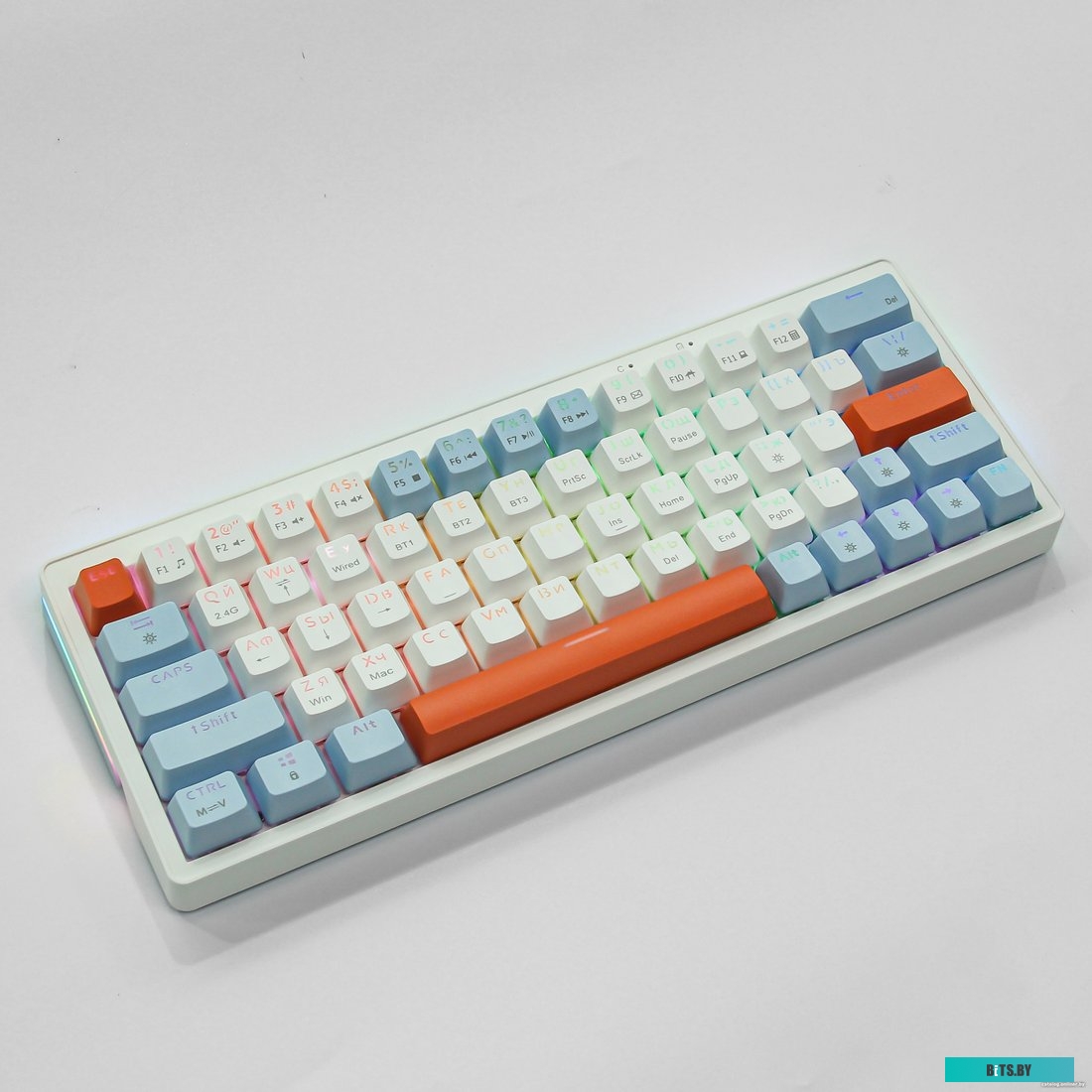 Клавиатура Cyberlynx ZA63 Pro White Blue Orange (TNT Yellow)