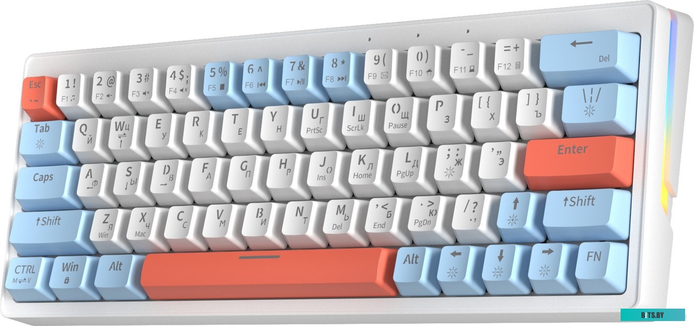 Клавиатура Cyberlynx ZA63 Pro White Blue Orange (TNT Yellow)