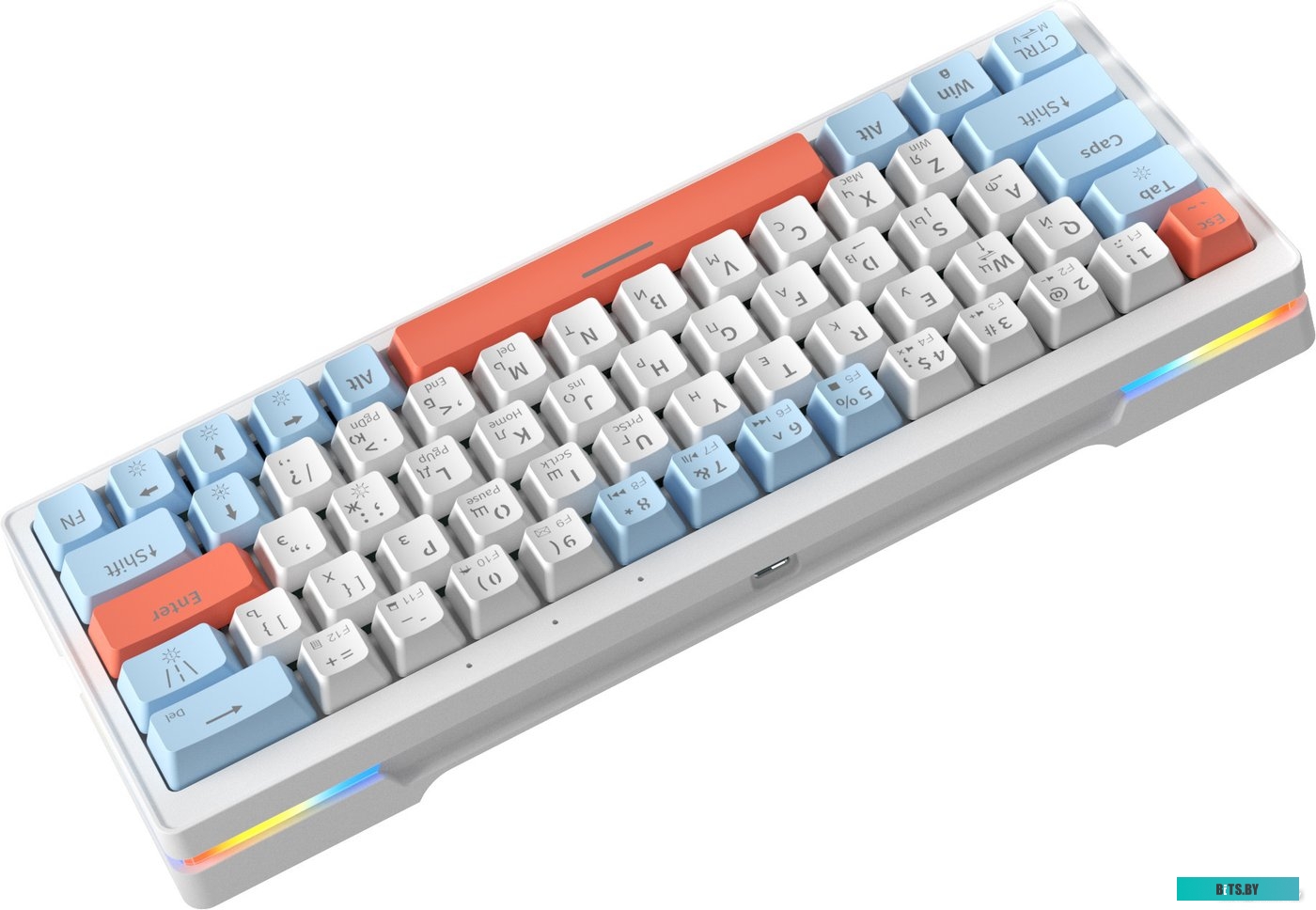 Клавиатура Cyberlynx ZA63 Pro White Blue Orange (TNT Yellow)