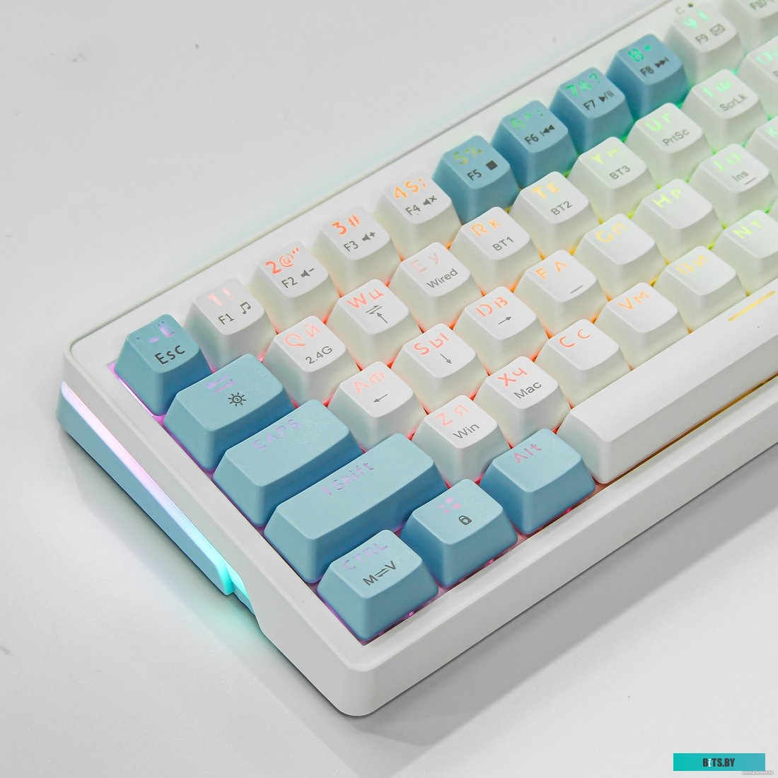 Клавиатура Cyberlynx ZA63 Pro White Blue Orange (TNT Yellow)
