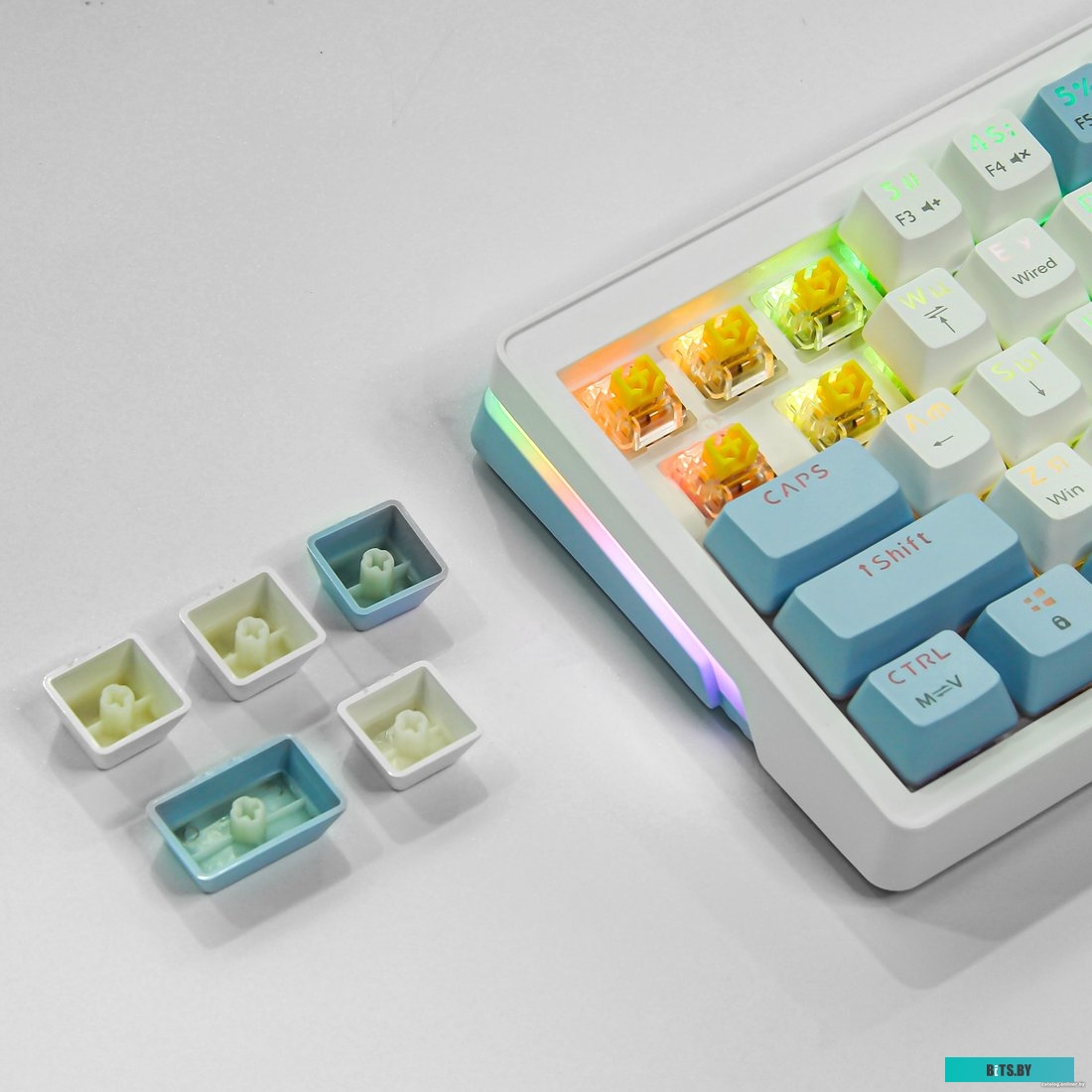 Клавиатура Cyberlynx ZA63 Pro White Blue Orange (TNT Yellow)