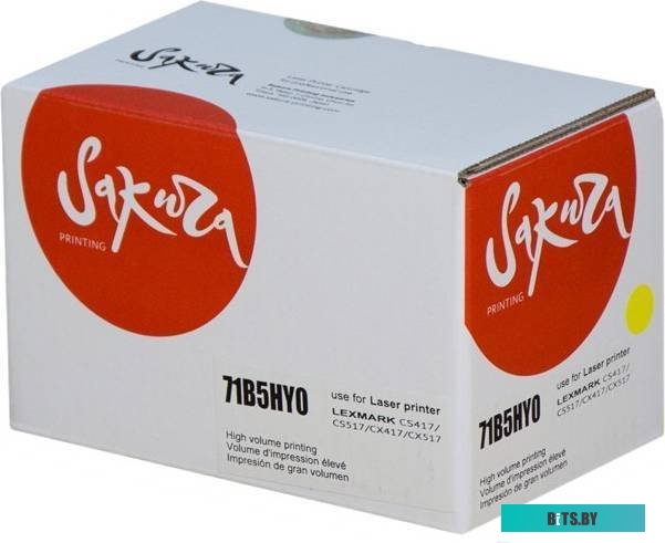 SA71B5HY0 Картридж SAKURA 71B5HY0 для Lexmark CS417dn/ CS517de/ CX417de/ CX517de, желтый, 3500 к.