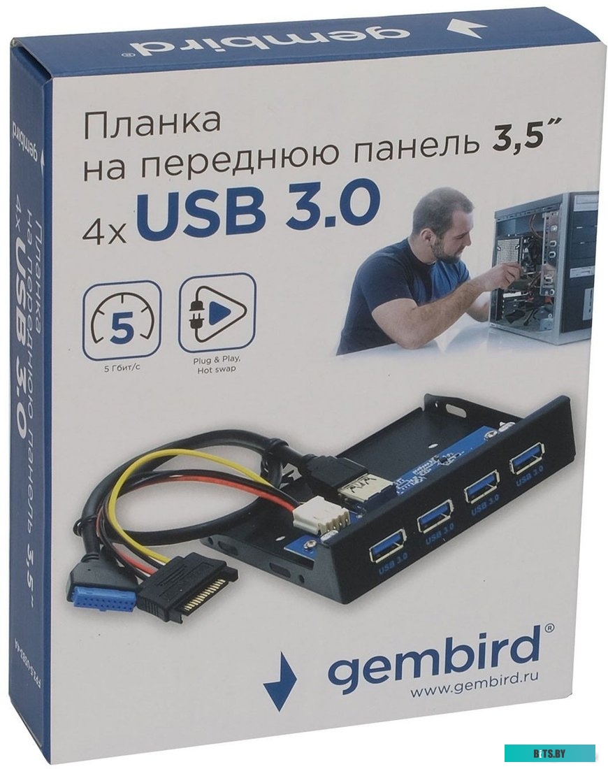 Адаптер Gembird FP3.5-USB3-4A
