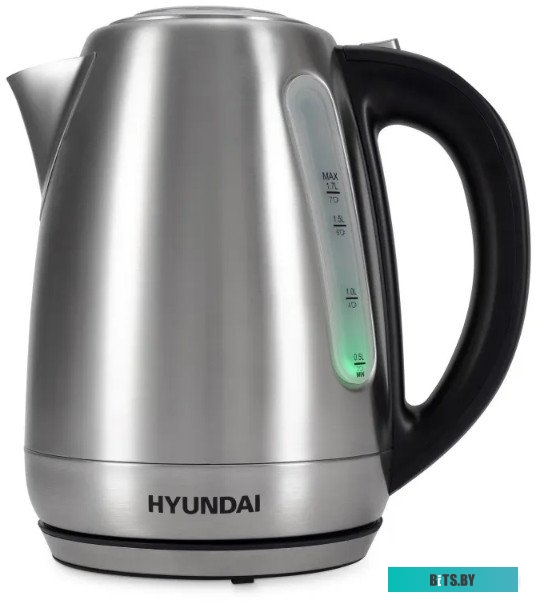 HYK-S8408 Чайник электрический Hyundai HYK-S8408 1.7л. 2200Вт серебристый матовый/черный (корпус: нержавеющая сталь)