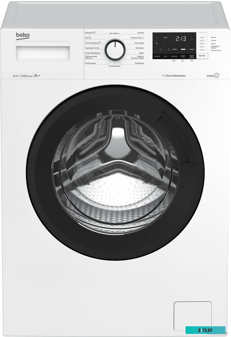 WSRE6H612ZAWI Стиральная машина Beko WSRE6H612ZAWI класс: A-10% загр.фронтальная макс.:6.5кг белый