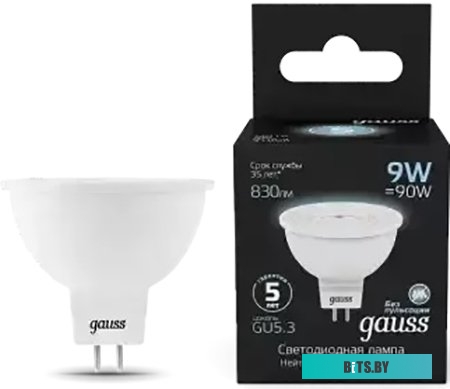 101505209 Лампа LED GAUSS GU5.3,  рефлектор, 9Вт, 101505209, одна шт.