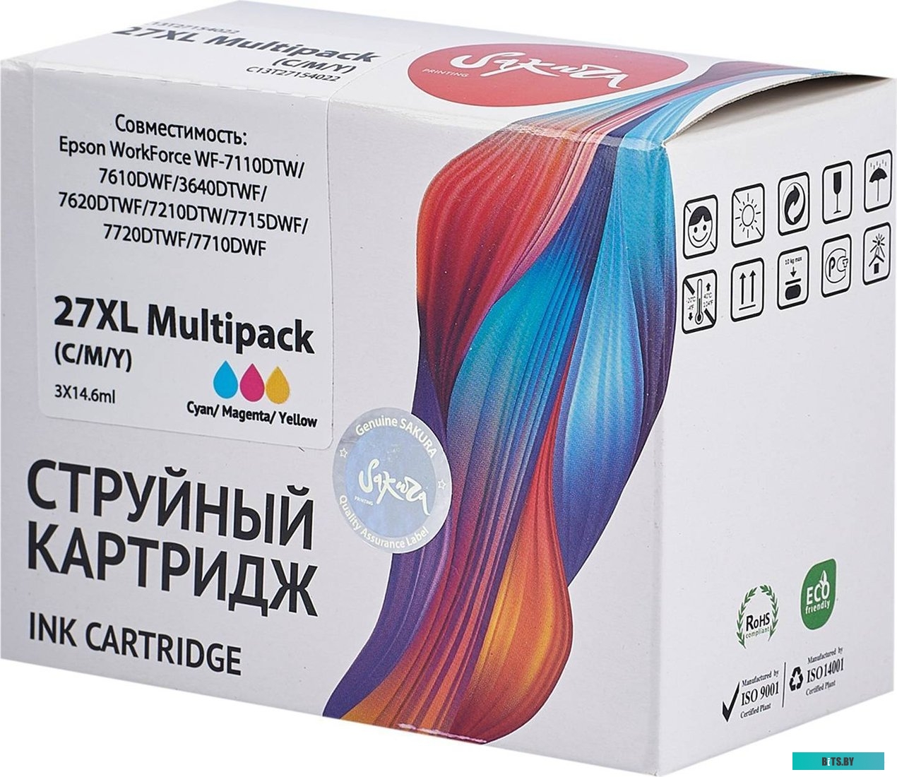 Струйный картридж Sakura C13T27134022 (27XL Magenta) SIC13T27134022.