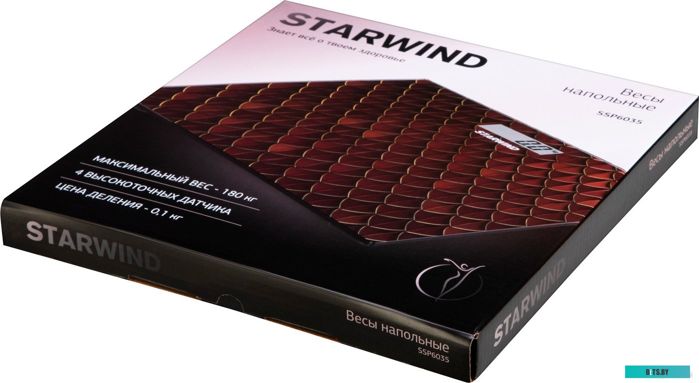 SSP6035 Весы напольные электронные Starwind SSP6035 макс.180кг рисунок/красный