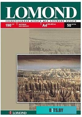 Фотобумага Lomond матовая двусторонняя A4 190 г/кв.м. 50 листов (0102015)
