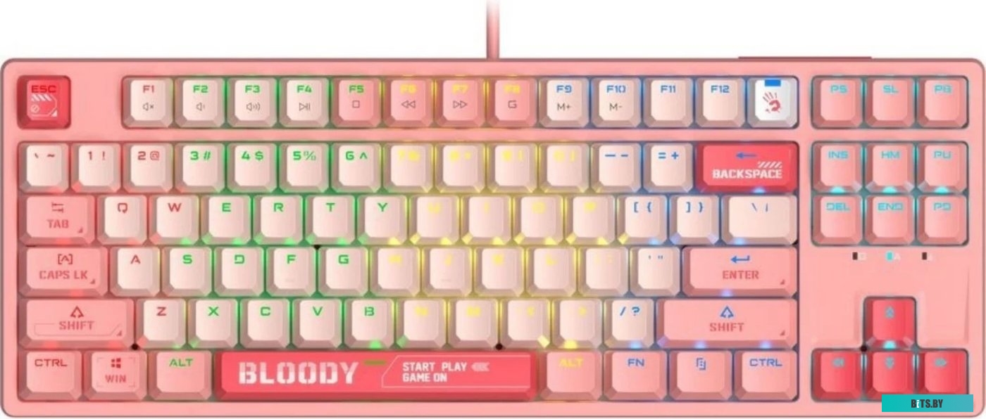 S87 USB  ENERGY PINK Клавиатура A4Tech Bloody S87 Energy механическая розовый USB for gamer LED (S87 USB ENERGY PINK)