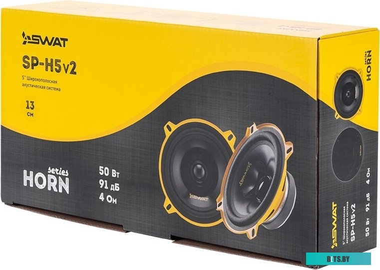 SWAT SP-H5V2 Колонки автомобильные Swat SP-H5v2 220Вт 91дБ 4Ом 13см (5дюйм) (ком.:2кол.) широкополосные однополосные