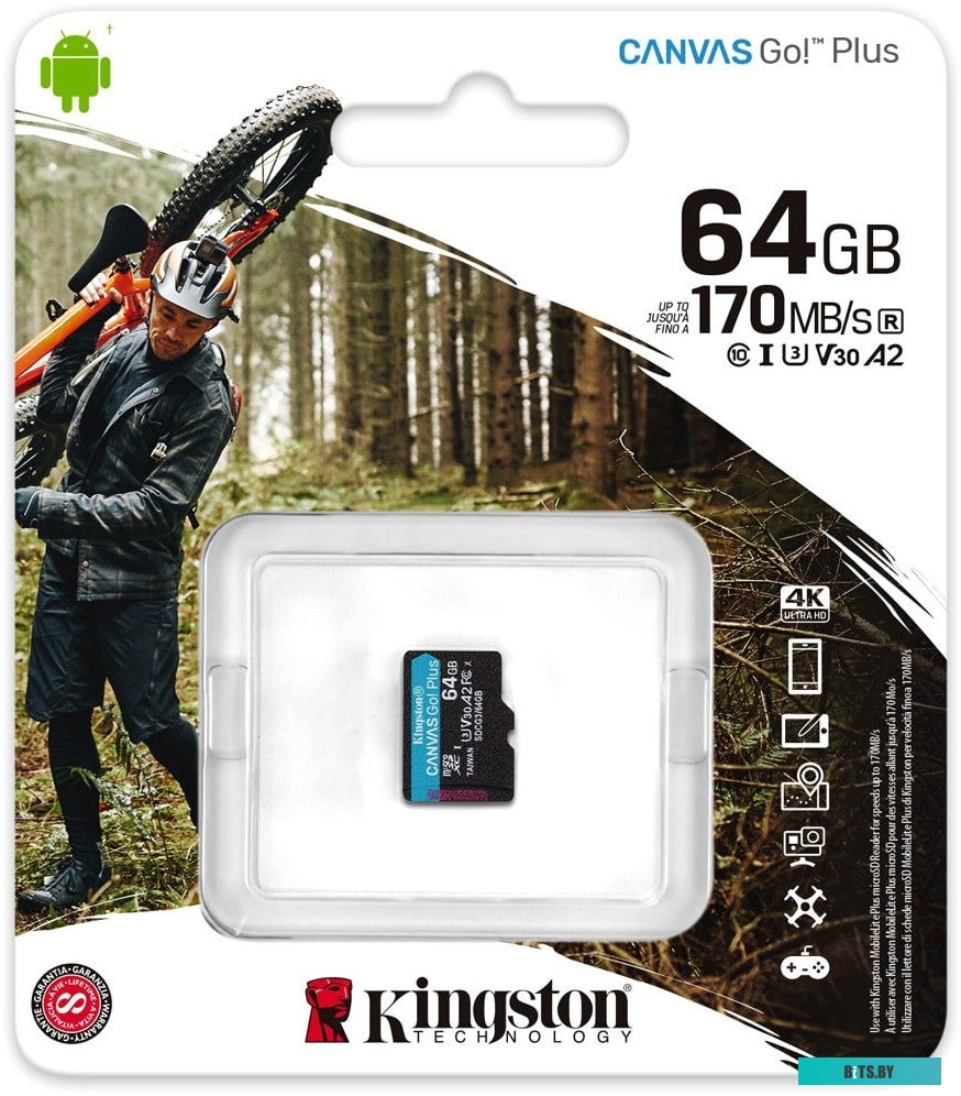 Карта памяти Kingston Canvas Go! Plus microSDXC 64GB <SDCG3/64GBSP>