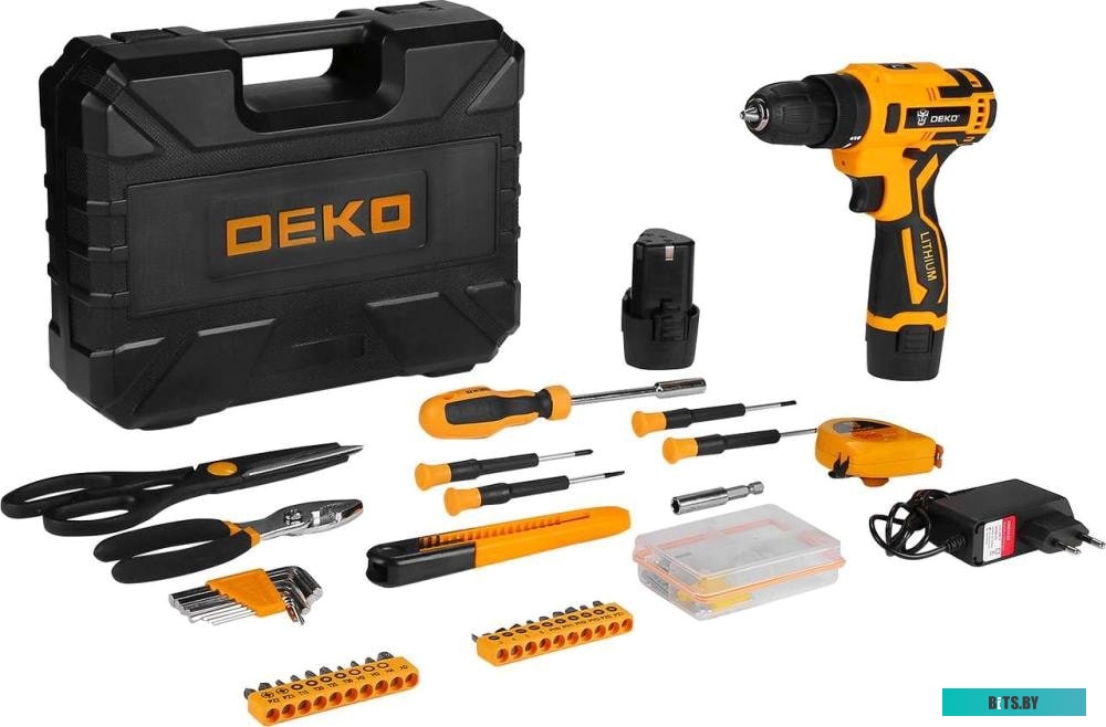 Дрель-шуруповерт Deko Banger SET 93 063-4168 (с 2-мя АКБ, кейс, набор оснастки)