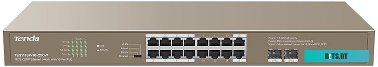 Сетевой коммутатор Tenda TEG1118P-16-250W