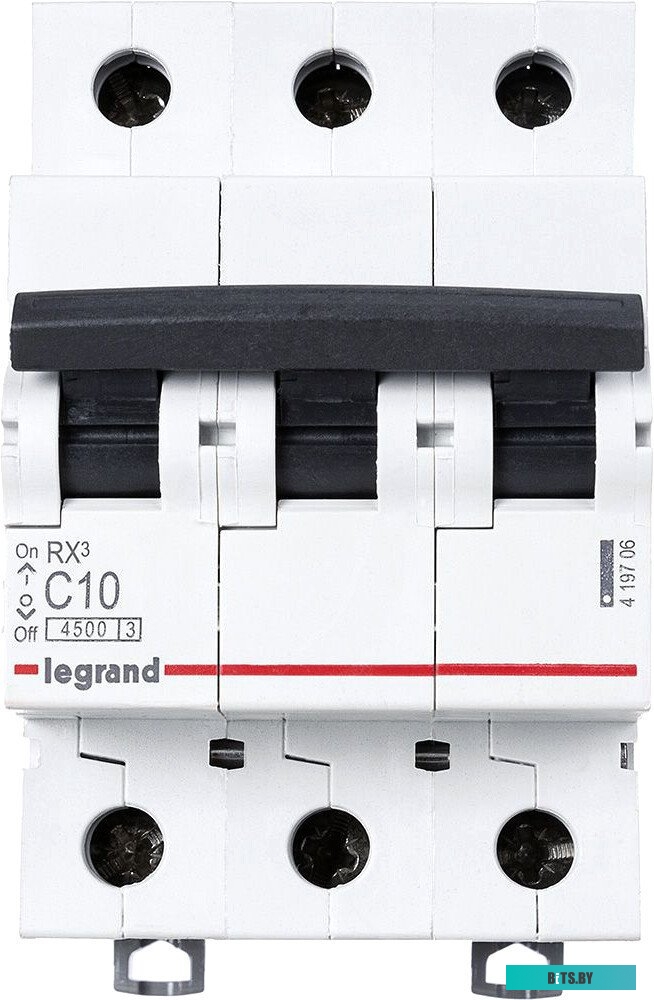 Выключатель автоматический Legrand RX3 10A тип C 4.5kA 3П 400В 3мод 419706