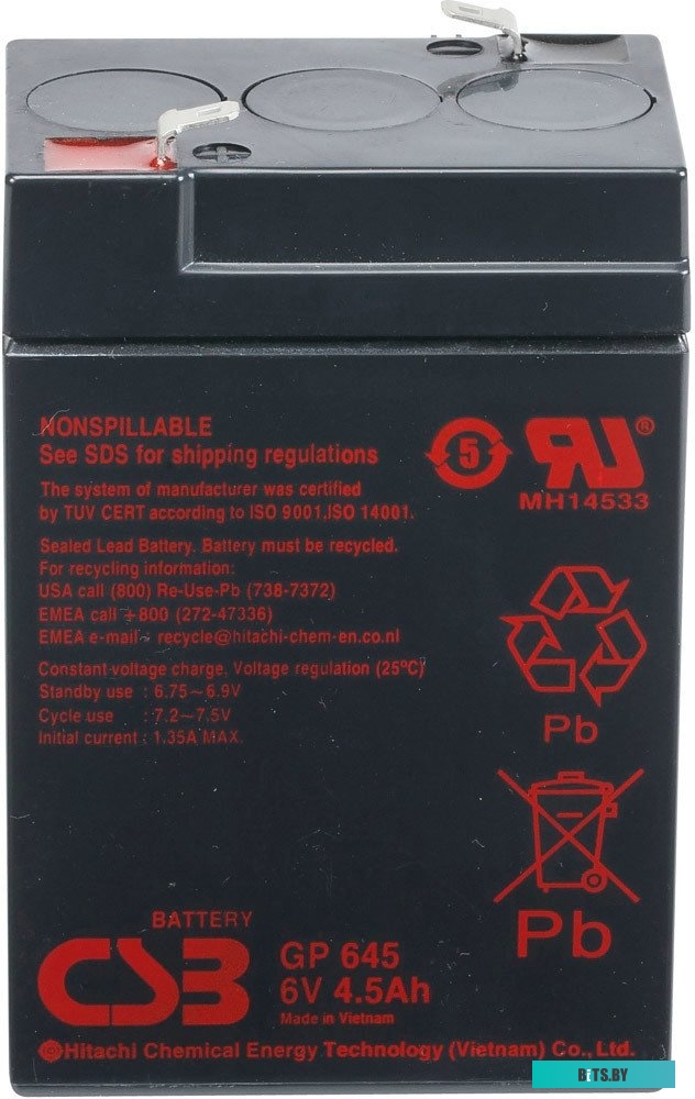 Аккумулятор для ИБП CSB Battery GP645 (6В/4.5 А·ч) <4811>