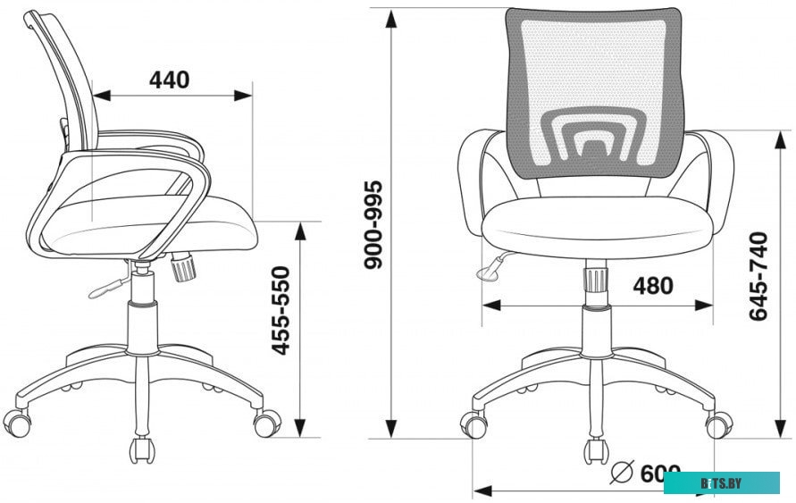 Офисное кресло (Стул) Бюрократ CH-695N/BLACK (черный)