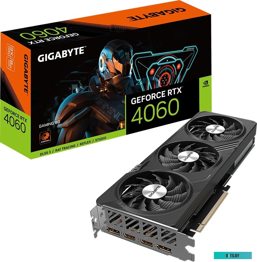 Видеокарта Gigabyte PCI-E 4.0 GV-N4060GAMING-8GD NVIDIA GeForce RTX 4060 8Gb 128bit GDDR6 2460/17000 HDMIx2 DPx2 HDCP Ret