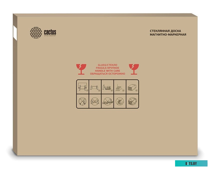 CS-GBD-90X120-UWT Доска стеклянная Cactus CS-GBD-90x120-UWT стеклянная ультра белый 90x120см стекло