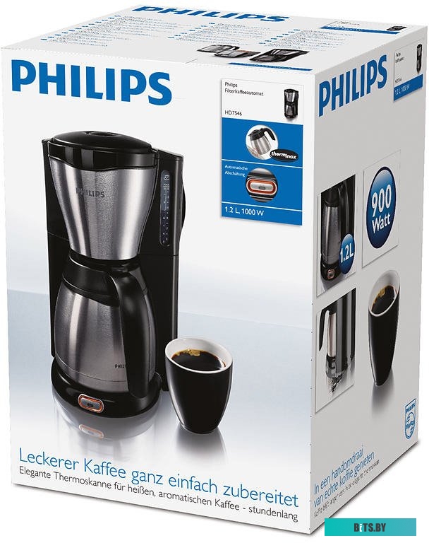 HD7546/20 Кофеварка капельная Philips HD7546/20 1000Вт серебристый/черный