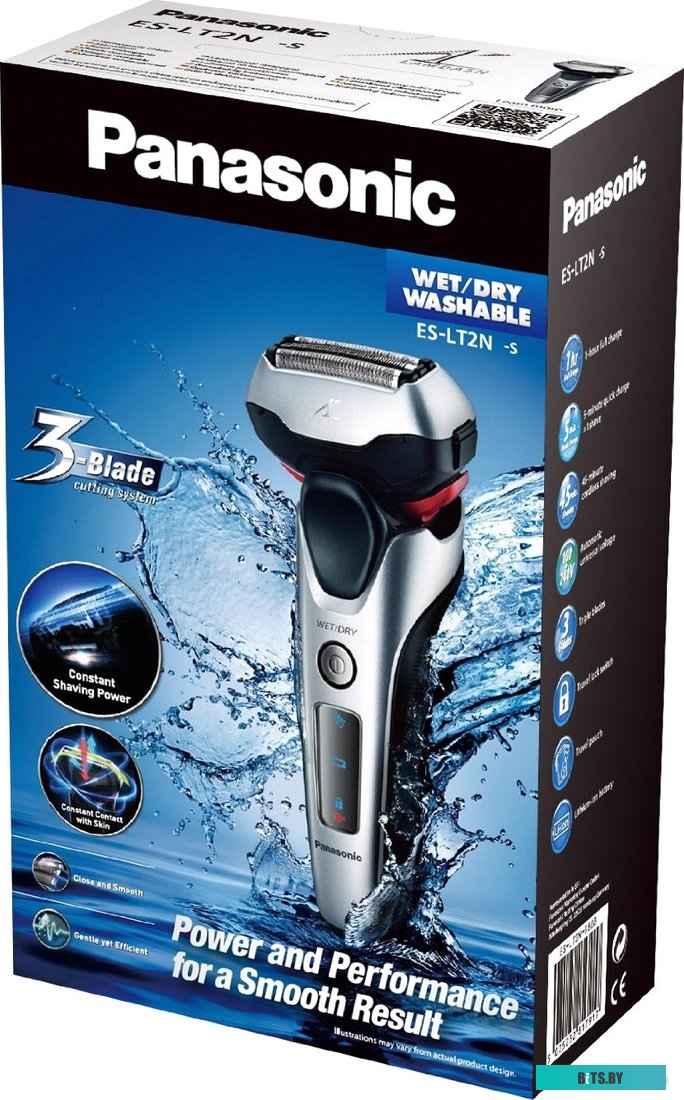 ES-LT2N-S820 Бритва сетчатая Panasonic ES-LT2N-S820 реж.эл.:3 питан.:аккум. серебристый/черный