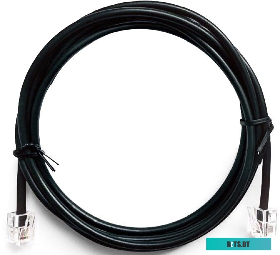 Кабель Cablexpert TC6P4CR-2M RJ11 - RJ11 (2 м, черный)