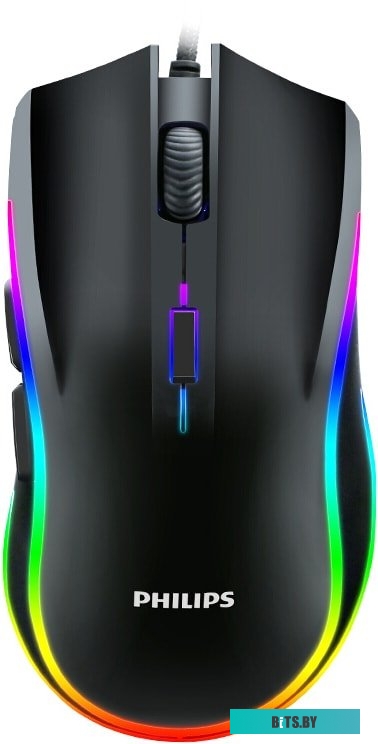 Мышь проводная Philips G413, USB, RGB Ambiglow Lighting, 6400dpi, Черный SPK9413