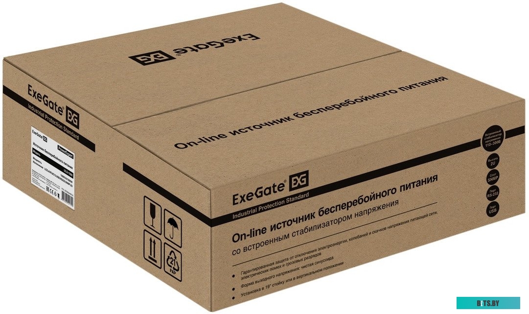 Источник бесперебойного питания (ИБП) ExeGate PowerExpert ULS-1000.LCD.AVR.C13.USB.RS232.SNMP.2U <EP285646RUS>