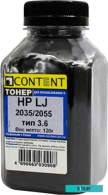 Тонер Content для HP LJ P2035/2055 Тип 3.6 120 г <4010715509285>