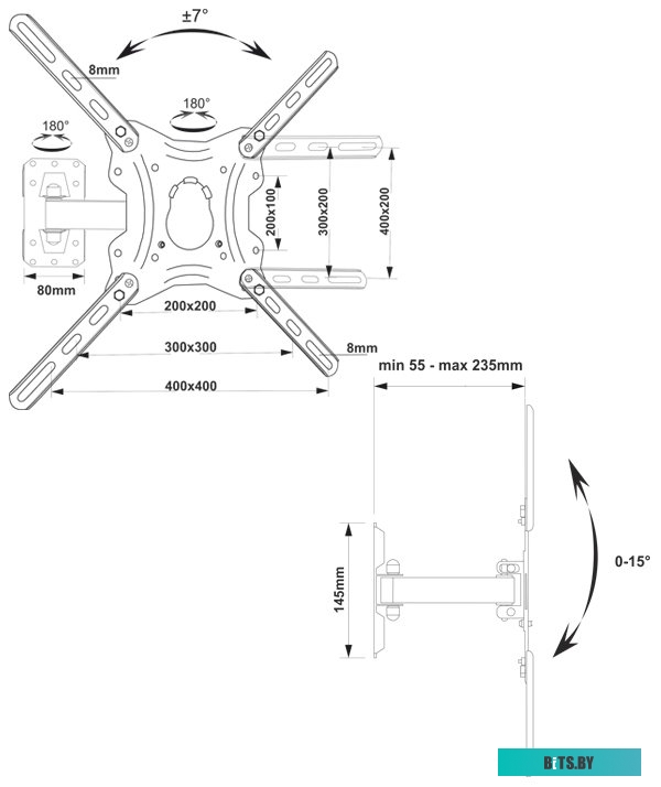 Кронштейн для телевизора Electric Light КБ-01-85 (черный)