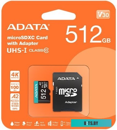Флеш карта microSDXC A-Data Premier Pro 512GB AUSDX512GUICL10A1-RA1