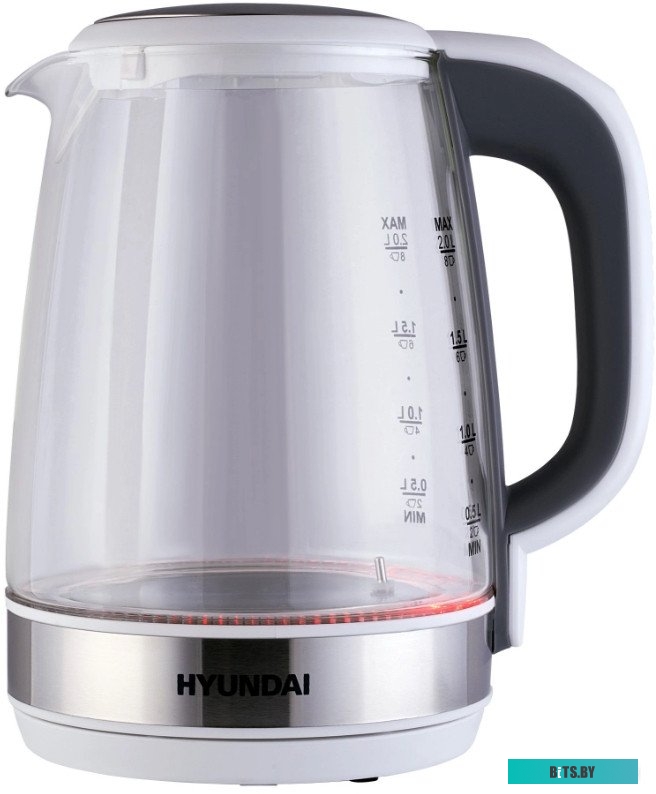 HYK-G8880 Чайник электрический Hyundai HYK-G8880 2л. 2200Вт серый/серебристый корпус: стекло