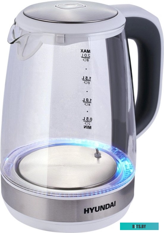 HYK-G8880 Чайник электрический Hyundai HYK-G8880 2л. 2200Вт серый/серебристый корпус: стекло