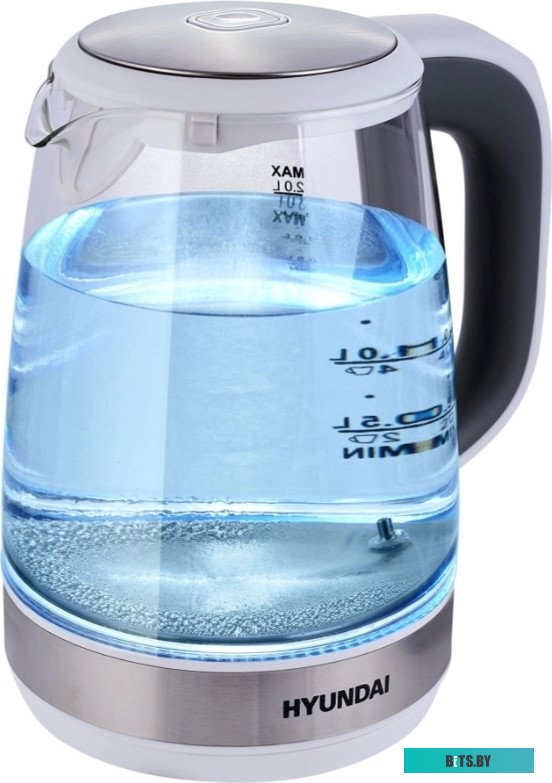 HYK-G8880 Чайник электрический Hyundai HYK-G8880 2л. 2200Вт серый/серебристый корпус: стекло