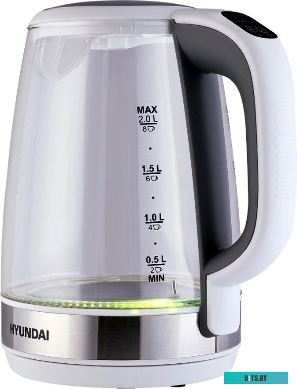 HYK-G8880 Чайник электрический Hyundai HYK-G8880 2л. 2200Вт серый/серебристый корпус: стекло