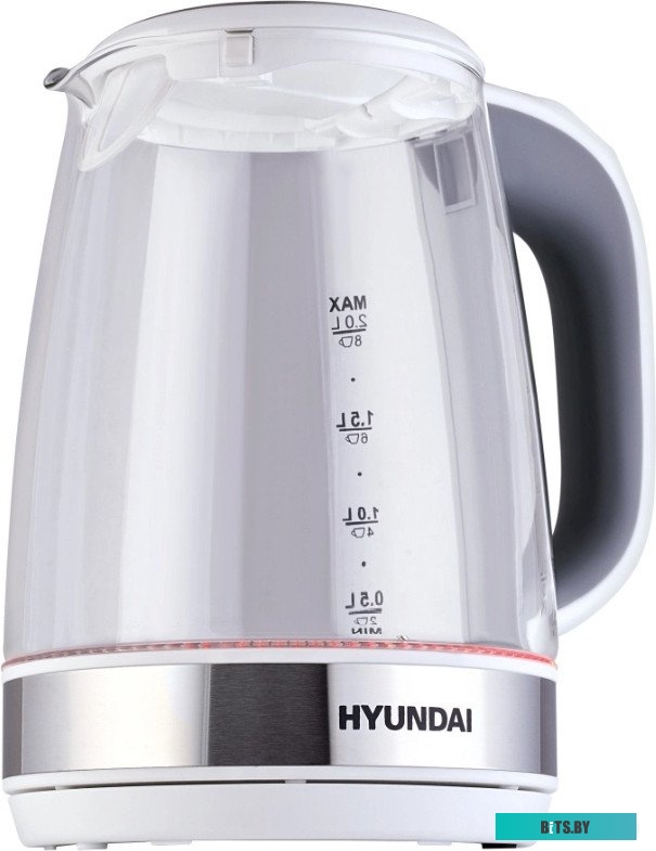 HYK-G8880 Чайник электрический Hyundai HYK-G8880 2л. 2200Вт серый/серебристый корпус: стекло